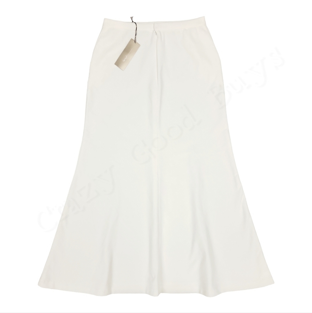 NWT Spiegel White Flare Ponte Knit Skirt w/ Pockets, Stretch Fit Through Hips - Picture 2 of 7